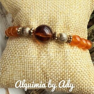 Alquimia Amber and Gold Beaded Bracelet